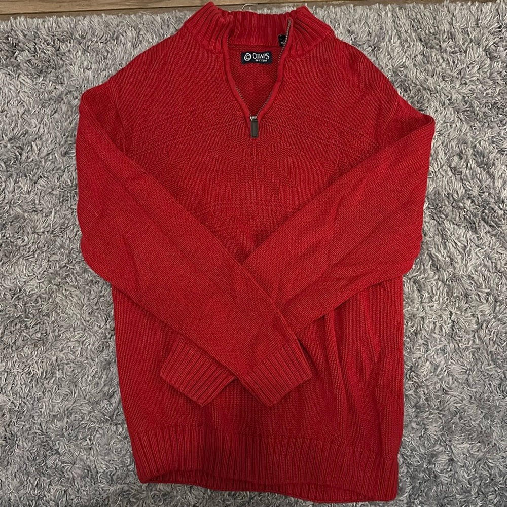 Men’s Chaps quarter zip sweater, size medium